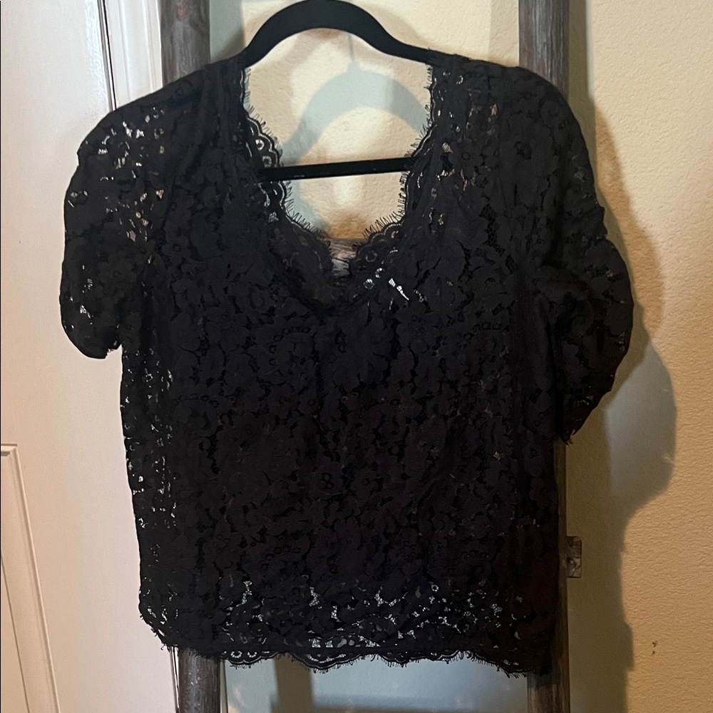 Joie Black Lace Blouse